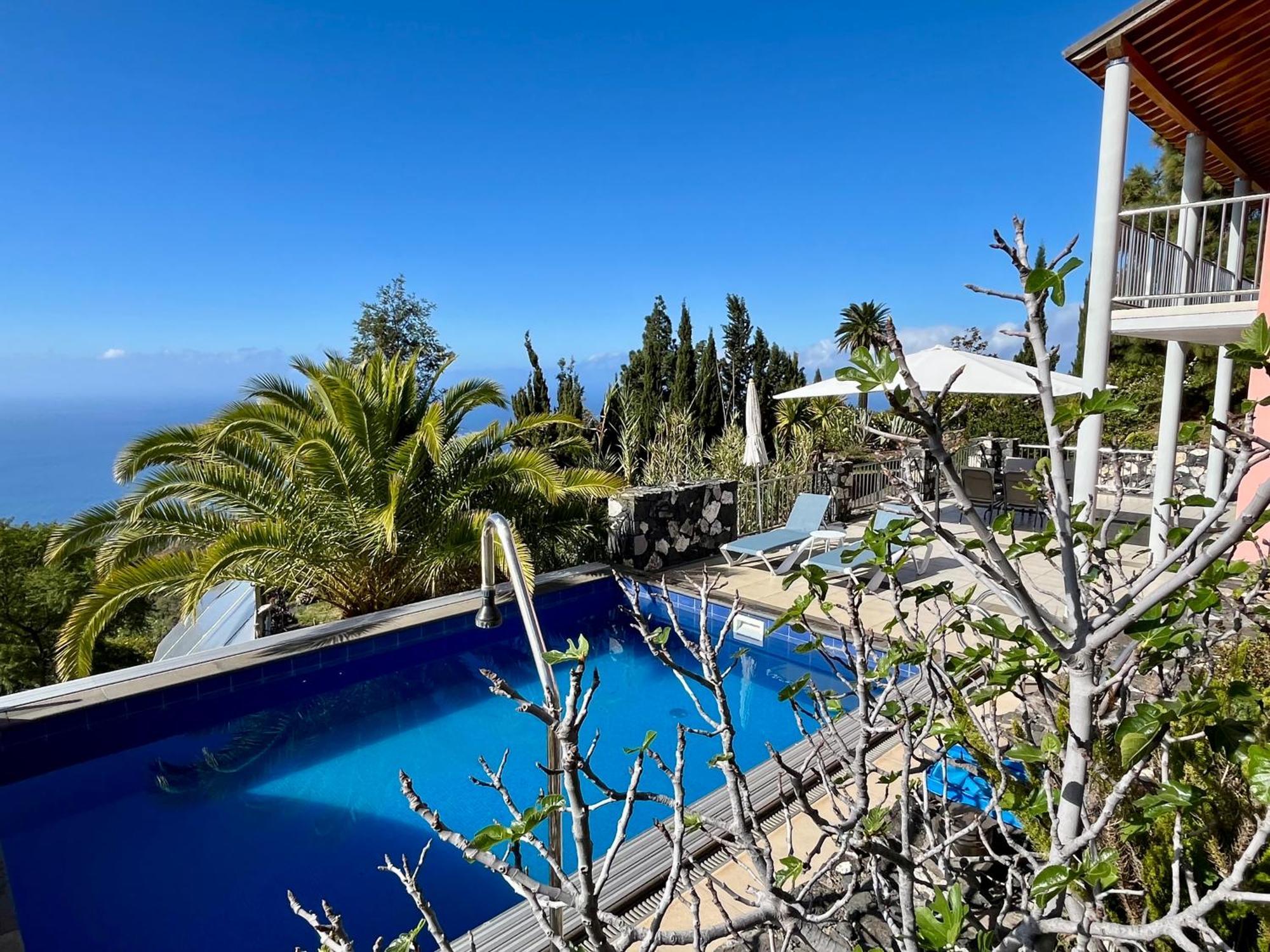 Villa Buena Vista mit beheiztem, abdeckbarem Pool und Sauna Tijarafe Exterior foto